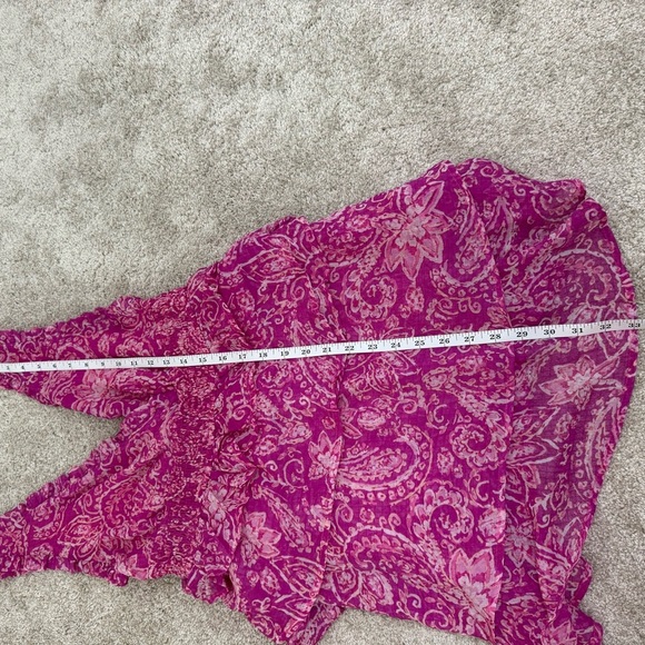 Fate Women’s Paisley Print V-Neck Chic Pink Ruffle Dress Sz Small Whimsical - Picture 10 of 10